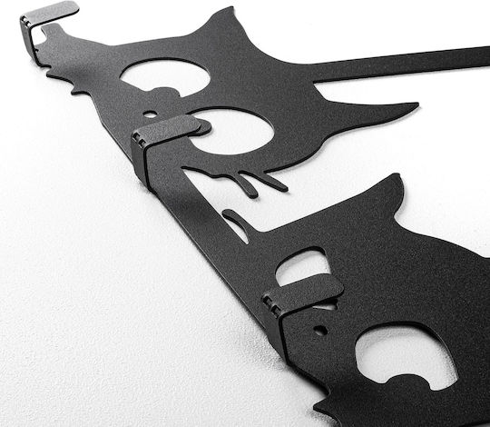 Wall Hanger 5 Positions Hidden Cats 891tnl3690 60x2x37cm Black Wallity Metal