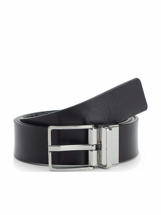 Calvin Klein Curea pentru bărbați Din piele cu două fețe Neagră