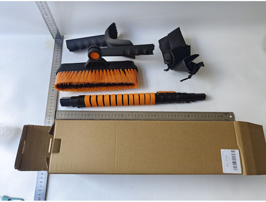 Flippy Lopată de Zăpadă 3 În 1 Cu Perie Răzuitoare Rotativă Telescopică Detasabilă Din Aluminiu Material ABS 100 X 25 Cm Negru