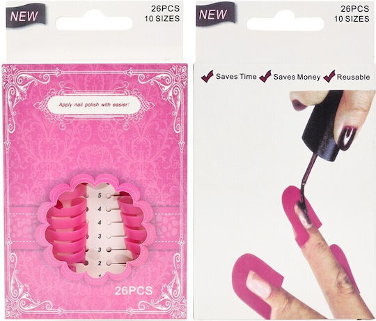 Set 26 Șabloane Reutilizabile Pentru Oja Design Pentru Unghii Flippy Manichiură Curată Fără Suprasarcină Margină Protecție Cuticule 10 Mărimi Plastic Roz