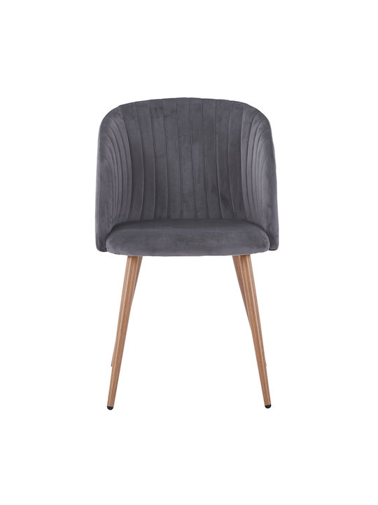 Leah Dining Room Velvet Armchair Grey 51x58x81cm