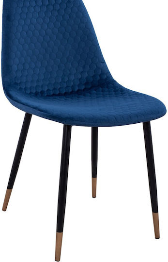 Lucille Καρέκλα Τραπεζαρίας Βελούδινη Μπλε 45x56x81εκ.