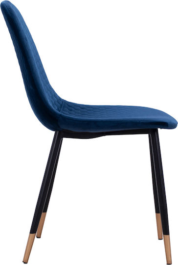 Lucille Καρέκλα Τραπεζαρίας Βελούδινη Μπλε 45x56x81εκ.