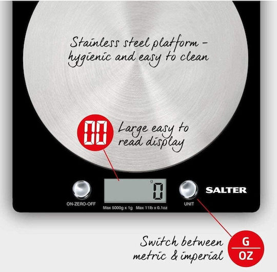 Salter 1036 Digital Kitchen Scale 1gr/5kg Black