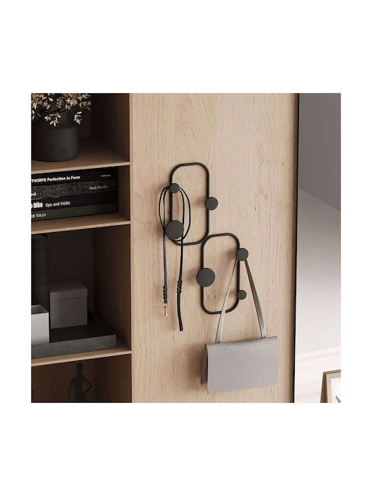 Κρεμάστρα Τοίχου 6 Θέσεων Ladybug 494pyt1159 26x5x48cm Black Wallity Μέταλλο