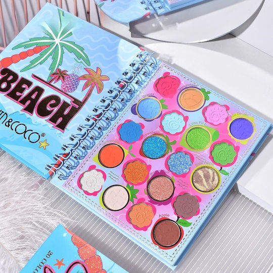 Palete de Machiaj Kevin Coco Colour Fruit Party Fard de Pleoape 20 Culori 15.3 X 17.4 X 1.2 Cm