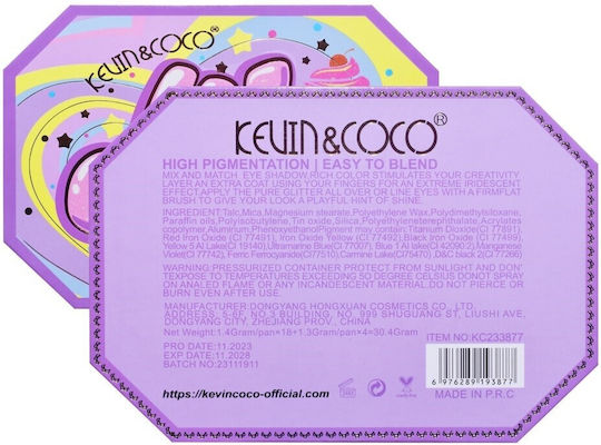 Paletă Machiaj Kevin Coco Violet Ice Cream Fard de Pleoape 22 Culori 19 X 13.7 X 1.3 Cm