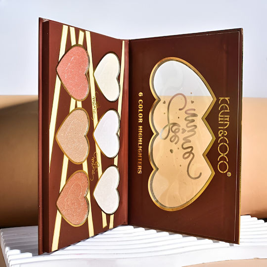 Paletă Iluminatoare Kevin Coco 6 Nuanțe Be Mine Culori Calde Dreptunghiulară 140 g 24 Luni Termen de Valabilitate 17.4x11.5x1.3 cm Variantă A Nude