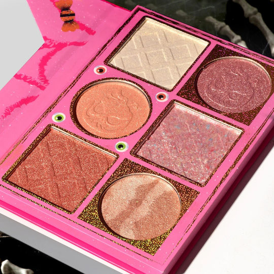 Paletă Highlighter Flippy 6 Nuanțe Halloween Culori Calde Dreptunghiulară 160g 24 Luni Termen de Valabilitate 17.4x11.5x1.3 Cm Variantă B Nude-rose
