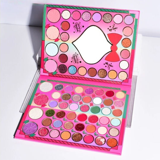 Kevinandcoco Set Machiaj 72 Culori Paletă Farduri de Pleoape Iluminatoare Blush Christmas Babe Model Glob Oglindă 25.5x20x1.7 Cm Multicolor