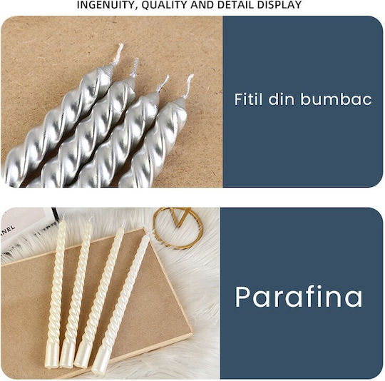Lumânare Decorativă Conică Neagră 205gr 4 Bucăți