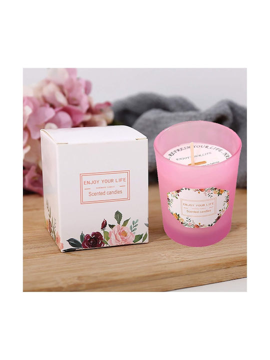 Aromatic Soy Candle in Jar with Lemon Scent 300g