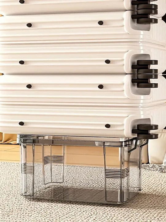 Plastik Aufbewahrungsbox mit Räder und Deckel Transparent 31.5x23x19cm