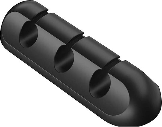 Cable Organizer Flippy Kabelclips Doppelter Klebeverschluss Silikon 3 Fächer Schwarz