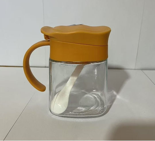 Vase für Zucker mit Deckel Glas Gelb 180ml Vase für Zucker mit Deckel Glas Gelb 180ml