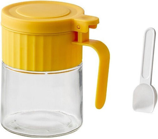 Ваза за Захар с Капак Стъклена Жълта 180ml