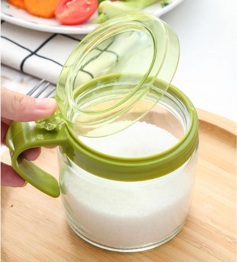 Vază pentru Zahăr cu Capac din Sticlă Verde 180ml
