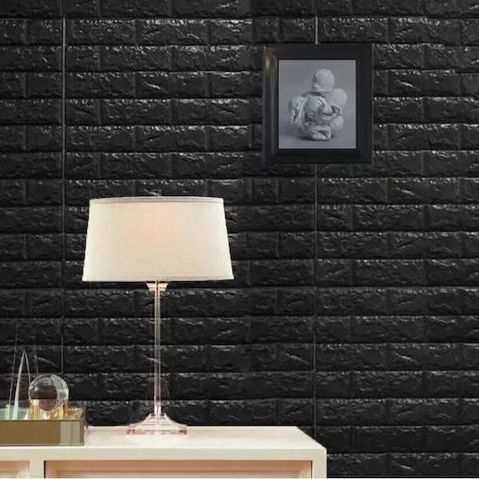 Panouri Decorative 3D Spumă Autoadezive Negre 35x38cm 10 Bucăți