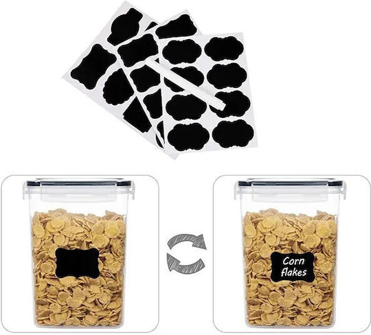 Set 8 Bucăți Casete Cereale Cu Capac Plastic Transparent 1400ml 8 Bucăți