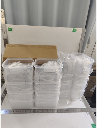 16er Set Getreideboxen mit Deckel Kunststoff Transparent 2700ml 16Stücke