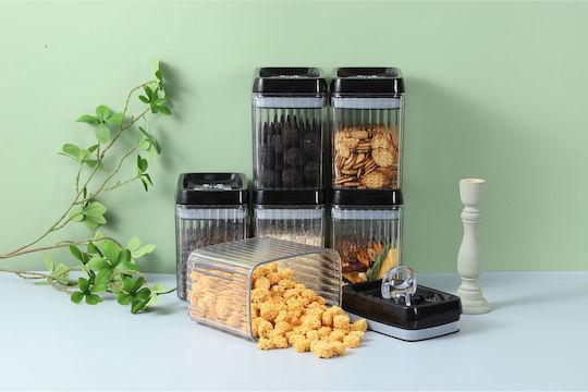 Set 6Stück Gläser Getreide mit Deckel Kunststoff Transparent 1500ml Set 6Stück Gläser Getreide mit Deckel Kunststoff Transparent 1500ml