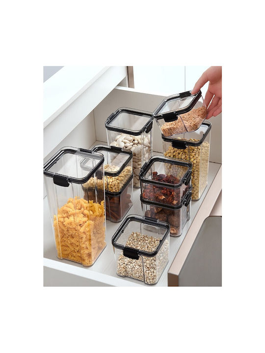Set 6Stück Behälter Getreide mit Deckel Kunststoff Transparent 460ml