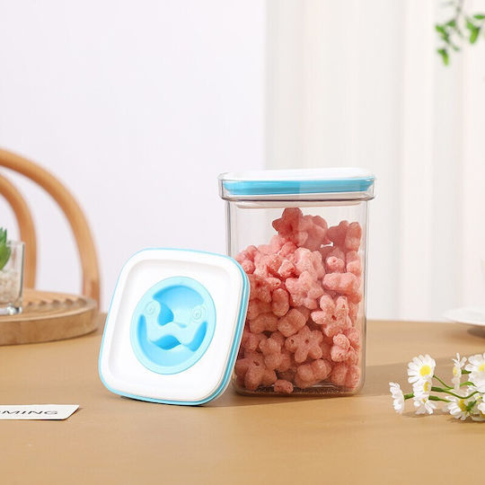 Set 5 Stück Getreidegläser mit Kunststoffdeckel Transparent 600ml