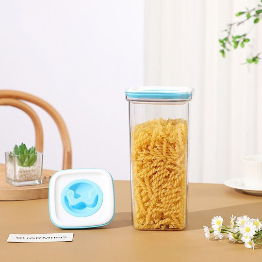 Set 5 Stück Getreidegläser mit Kunststoffdeckel Transparent 600ml