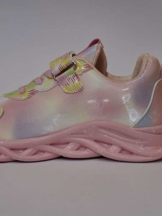 Παιδικά Sneakers με Σκρατς & Φωτάκια Ροζ