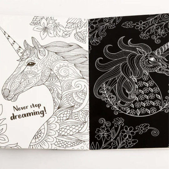 Anti-Stress Colouring Book Art Creations Beautiful Neon Neon Unicorns 2024 Ed