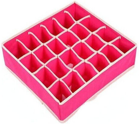 Plastic Casetă pentru Șosete / Legături în Culoare Roz 32x32x10cm 1buc