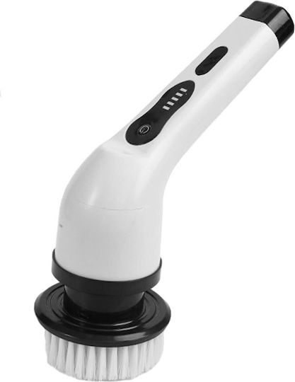 Perie Electrică de Curățare Flippy Tiles Baie Bucătărie 25x20x9,5 Cm 9 Capete Detașabile Mâner Telescopic 84-127cm Încărcare Usb Tip C Rotire 360 Grade 3000 Mah Culoare Alb