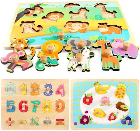 Holz Kinder Steckpuzzle für 3+ Jahre alt+ Jahre 9pcs