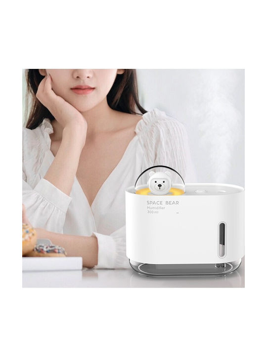 Lumini LED Dispozitiv de aromaterapie Ultrasonic cu temporizator Alb 300ml