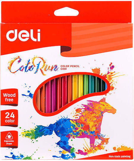 Deli ColoRun Wood Free Colored Pencil Set Triangular Package of 1 packages