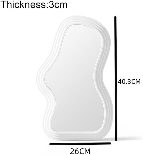 Wall Mirror with White Frame 40.3x26cm 1pcs