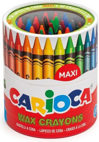 Carioca Wax Crayons Maxi Set von Buntstiften mit 50 Farben 42388