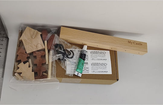 Wall Key Box Wooden 6 Hooks 14.5x2x22.5cm