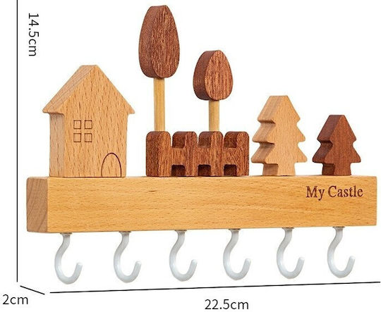 Ξύλινη 6 θέσεις θέσεων 14.5x2x22.5cm Ξύλινη 6 θέσεις θέσεων 14.5x2x22.5cm