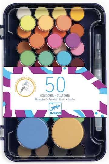 Djeco Gouaches Set of Watercolours Multicolored with Brush 50pcs 09784