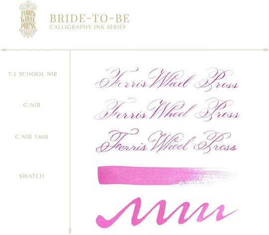 Ferris Wheel Press Replacement Ink for Fountain Pen Pink 28ml FWP Bride To Be 28
