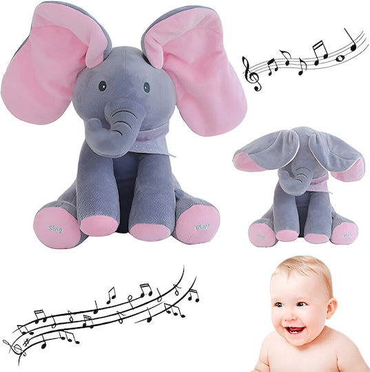 Jucărie De Plus Elefant Cu Mișcare Și Sunet Pentru 3+ Ani 30 Cm