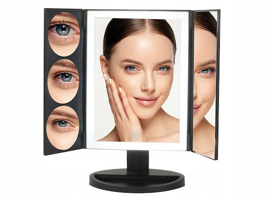 Verk Group Makeup Mirror Tabletop with Light 5x10cm Black