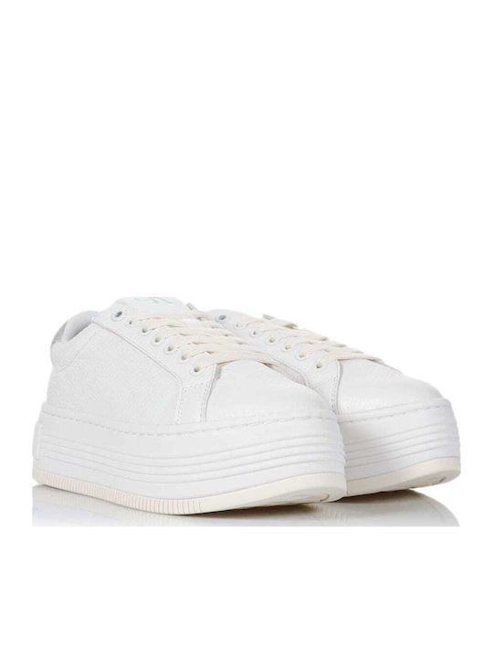 Bold Vulc Flatform Leather S Flatforms Sneakers White