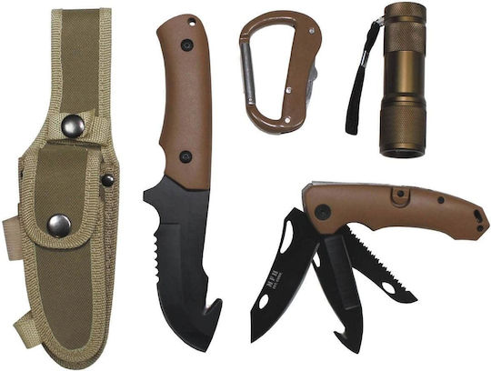 MFH Set & Multi Tools - Olive Messer Überleben Schwarz in Hülle