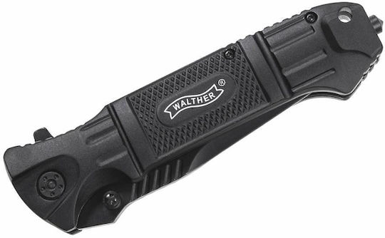 Walther Black Tac Tanto Knife Pocket Knife Black in Sheath