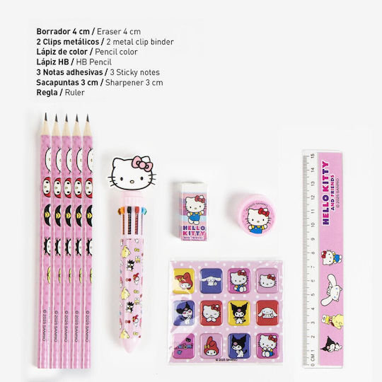 Hello Kitty Friends Розов Комплект Ученически Посовия