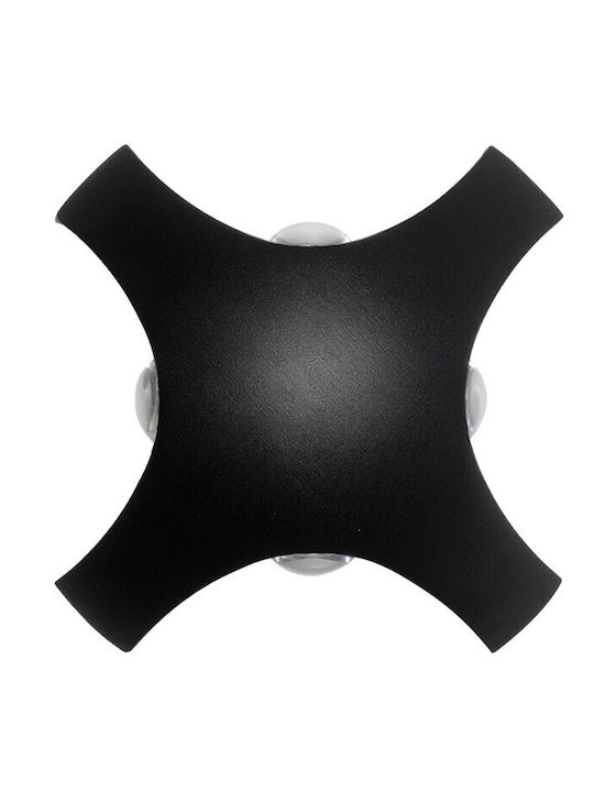 GloboStar Spark Wall-Mounted Outdoor LED Lighting IP65 8W With Warm White Light 14.5x5x14.5cm