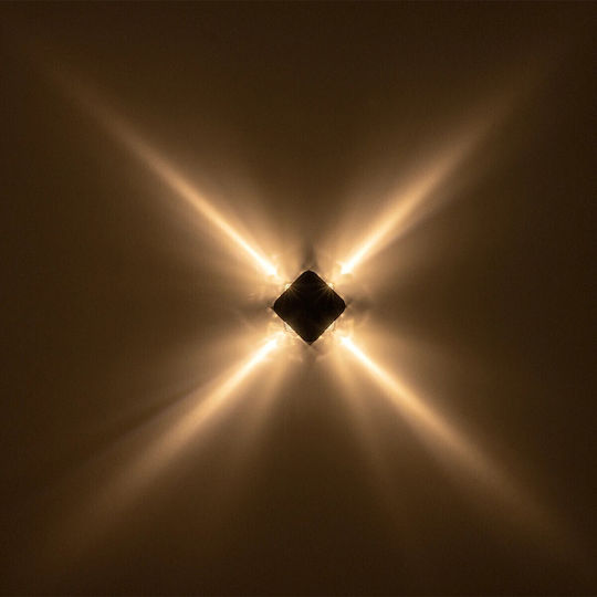 GloboStar Wall-Mounted Outdoor Lighting LED IP65 8W with Warm White Light 13.5x4.5x13.5cm