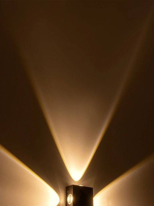 GloboStar Hikari Επιτοίχιο Εξωτερικό Φωτιστικό LED IP65 8W με Θερμό Λευκό Φως 9x4x9εκ.